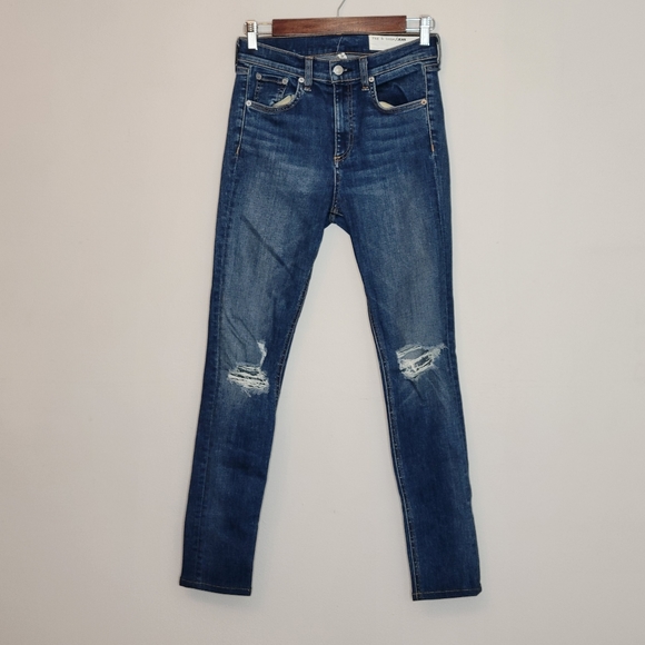 RAG & BONE HIGH RISE SKINNY JEANS BONNIE DISTRESSED - Picture 6 of 16